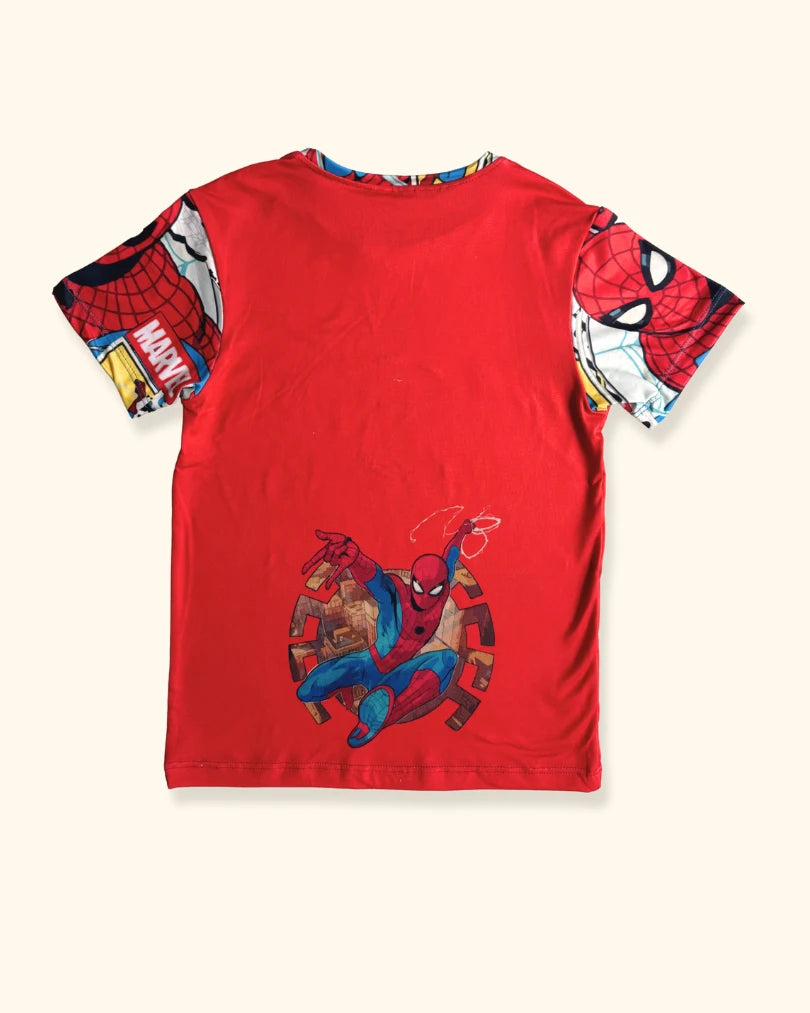 🕷️ Pijama de Spiderman Cómic - Conjunto de 2 piezas en tela piel de durazno