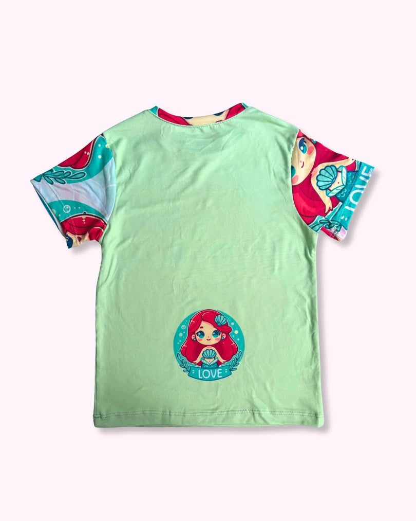 Pijama de La Sirenita para niñas - Conjunto de 2 piezas en tela piel de durazno