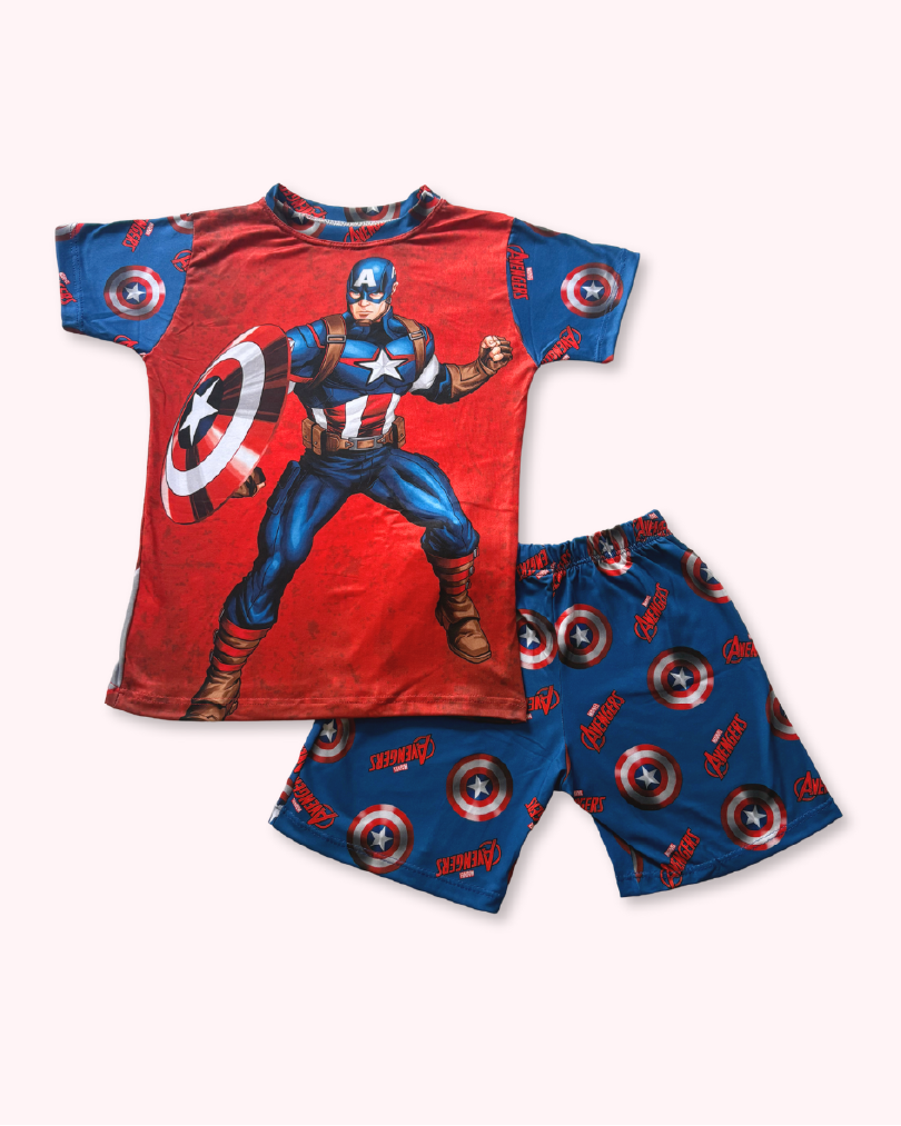 Pijama del Capitán América para niños | Set en tela piel de durazno