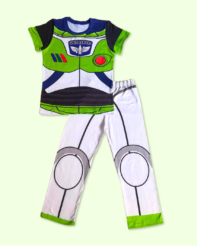 Pijama disfraz de Buzz Lightyear para niños | Conjunto en tela piel de durazno