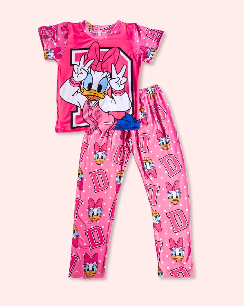Pijama de Daisy Duck para niñas | Conjunto 2 piezas en tela piel de durazno