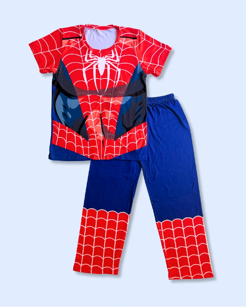 Pijama disfraz de Spiderman para niños | Conjunto en tela piel de durazno