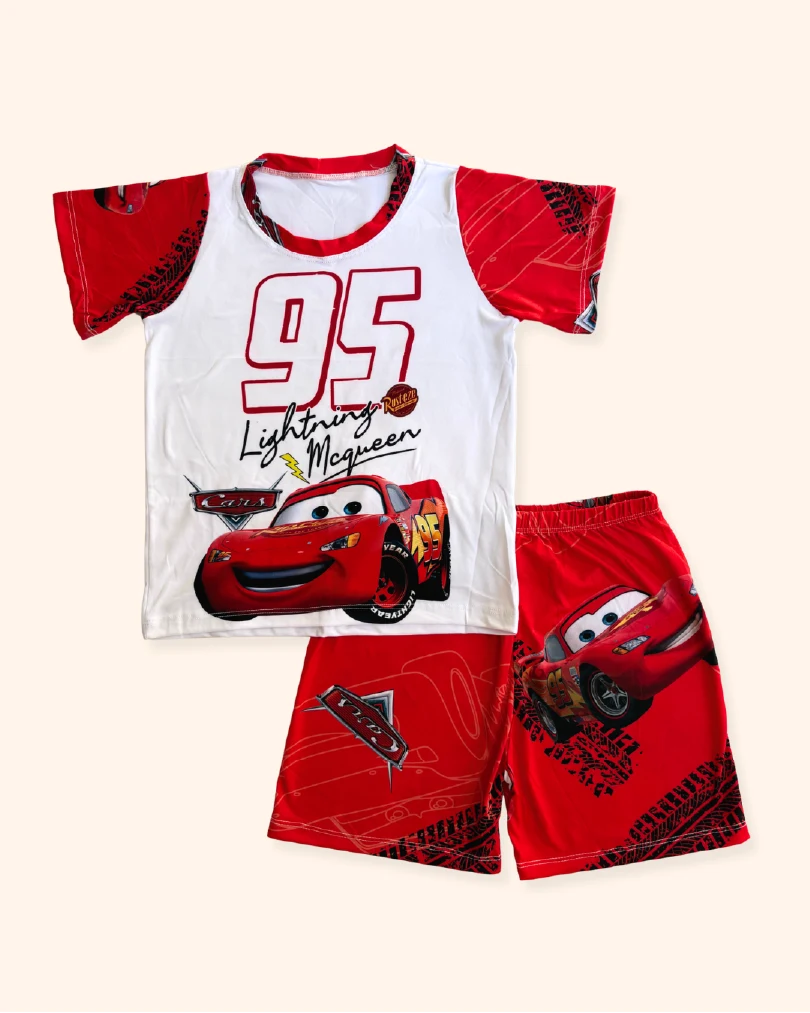 Pijama de Rayo McQueen para niños | Conjunto en tela piel de durazno