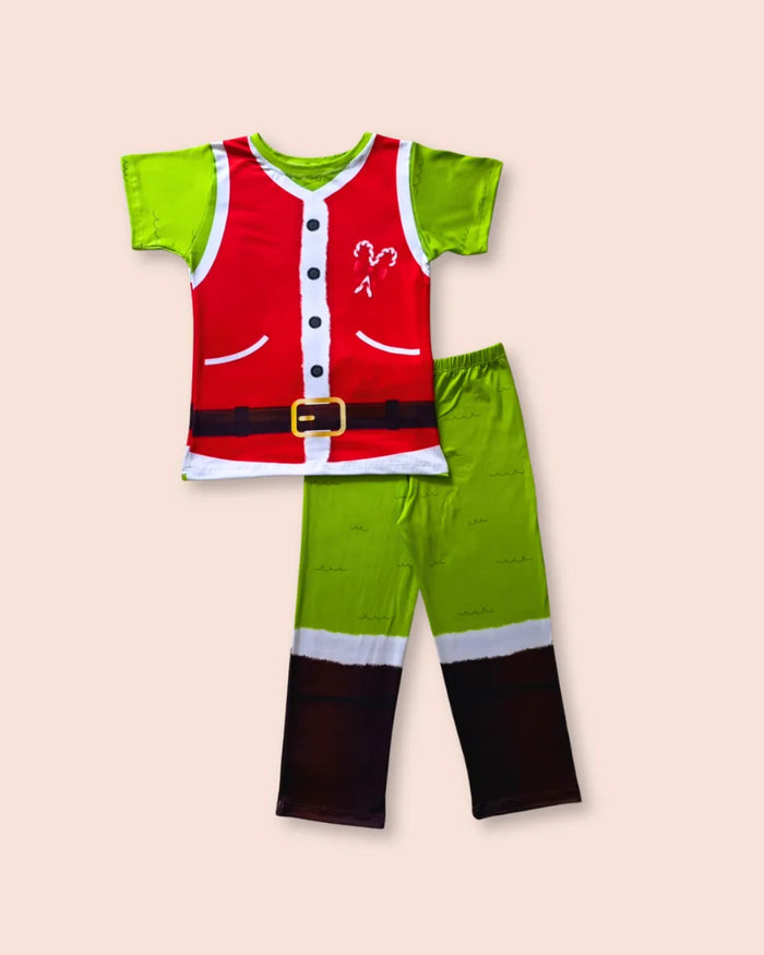 Pijama Disfraz de Grinch - Manga Corta y Pantalón