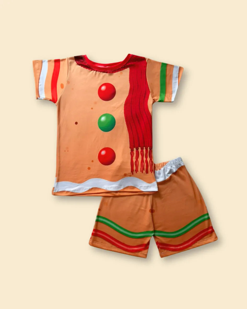 Pijama Disfraz de Papá Galleta de Jengibre - Manga Corta y Pantaloneta