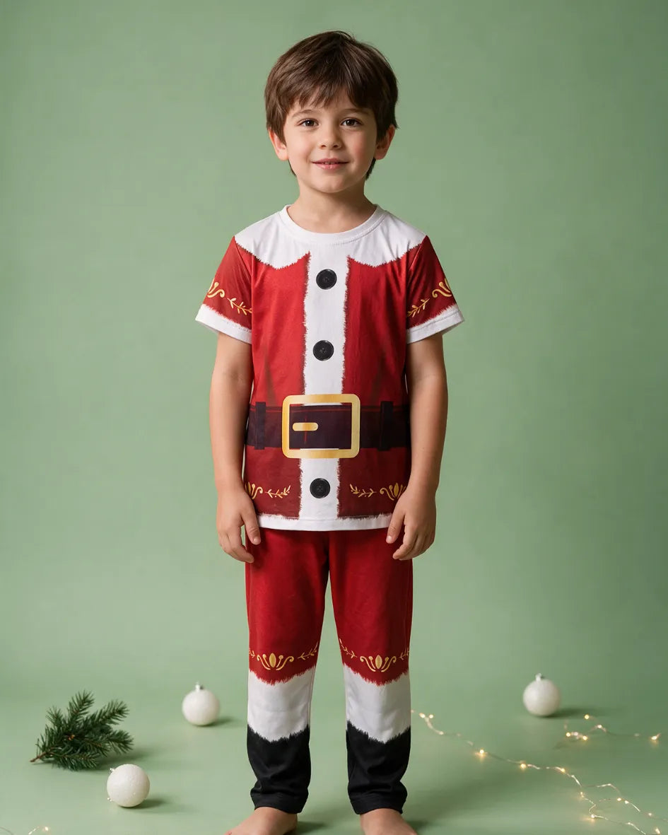 Pijama Disfraz de Papá Noel para Niño - Manga Corta y Pantalón