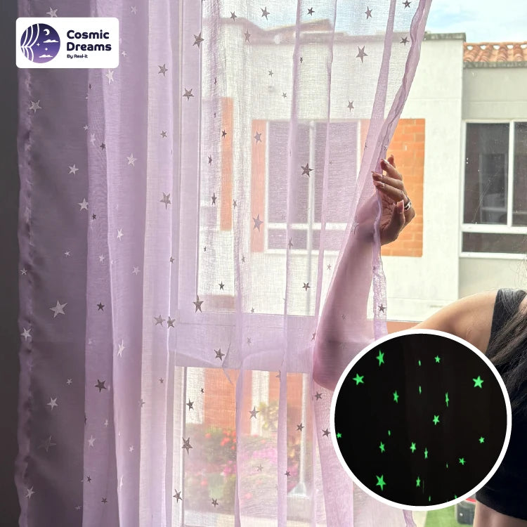 Par de Cortinas Mágicas que brillan en la oscuridad