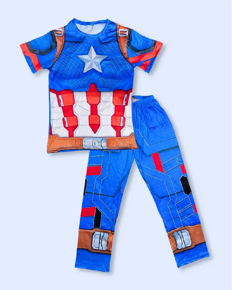 Pijama Disfraz de Capitán América para Niño - Manga Corta y Pantalón