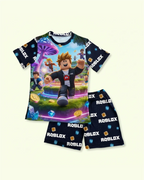 Pijama infantil de Roblox para niño con camiseta de manga corta y pantaloneta.