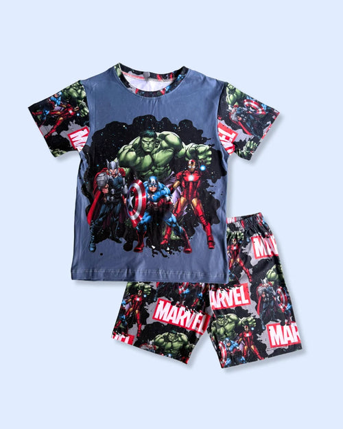 Pijama de Avengers 🦸‍♂️ - Conjunto de 2 piezas en tela piel de durazno