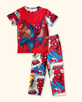 🕷️ Pijama de Spiderman Cómic - Conjunto de 2 piezas en tela piel de durazno