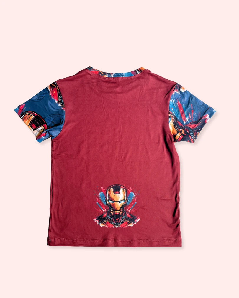 Pijama de Iron Man para niños | Conjunto de 2 piezas en tela piel de durazno
