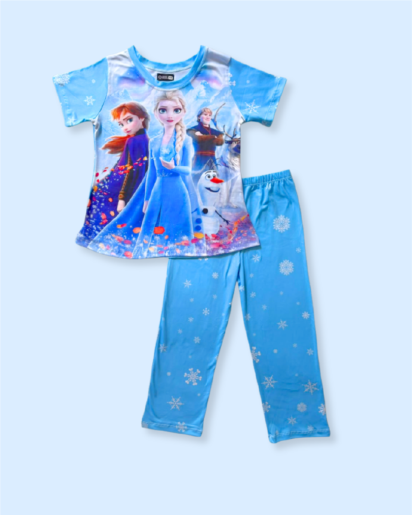 Pijama de Frozen para Niña - Manga Corta y Pantalón