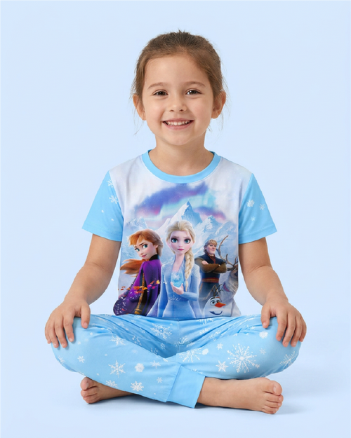 Pijama de Frozen para Niña - Manga Corta y Pantalón
