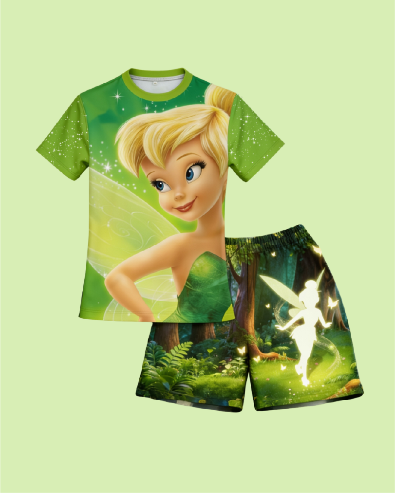 Pijama de Tinkerbell para Niña - Manga Corta y Pantaloneta