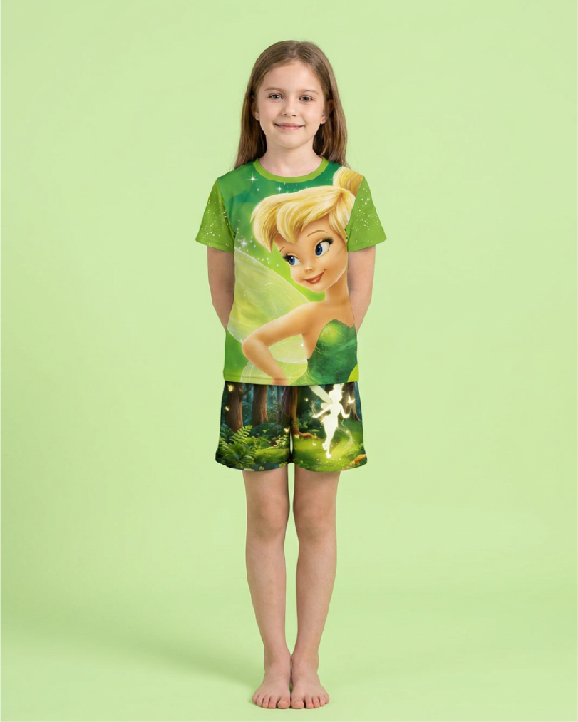 Pijama de Tinkerbell para Niña - Manga Corta y Pantaloneta