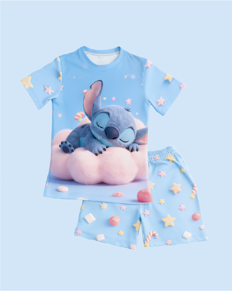 Pijama de Stich para Niña - Manga Corta y Pantaloneta